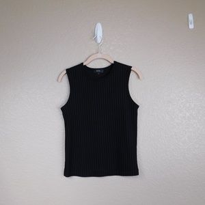 BCBG Max Azria Black Ribbed Tank